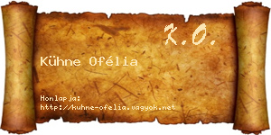 Kühne Ofélia névjegykártya